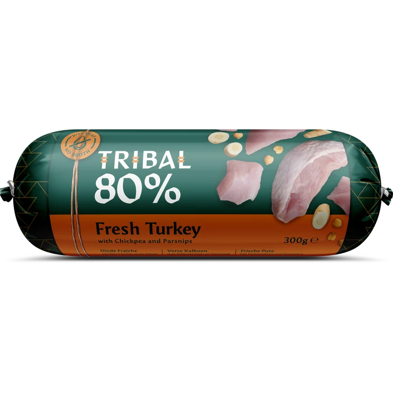 TRIBAL Saucisse 80% à la Dinde pour Chien 300g