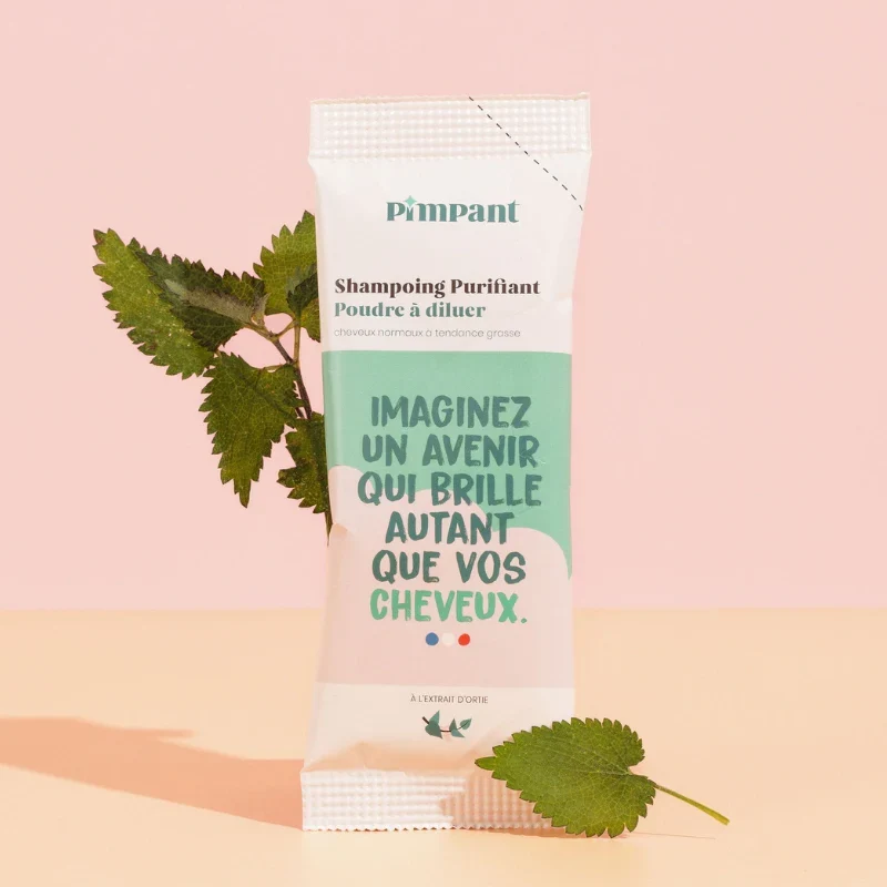 Shampoing purifiant Pimpant – 30g en poudre à diluer (cheveux normaux à gras)