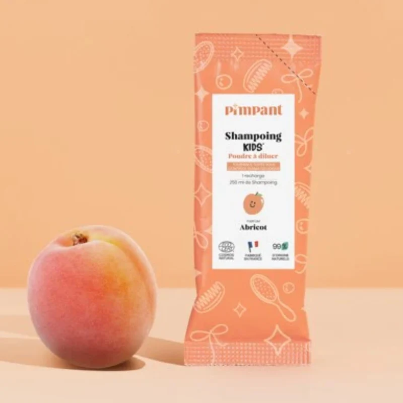 Shampoing kids en poudre à diluer - Parfum abricot 30g - Pimpant