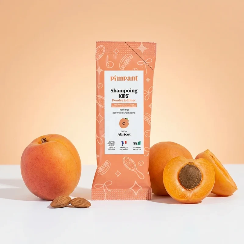 Shampoing kids en poudre à diluer - Parfum abricot 30g - Pimpant