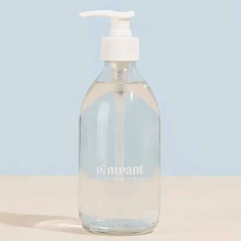 Bouteille en verre rechargeable Pimpant 250 mL – Pour Shampoing, Gel douche ou Lavant main