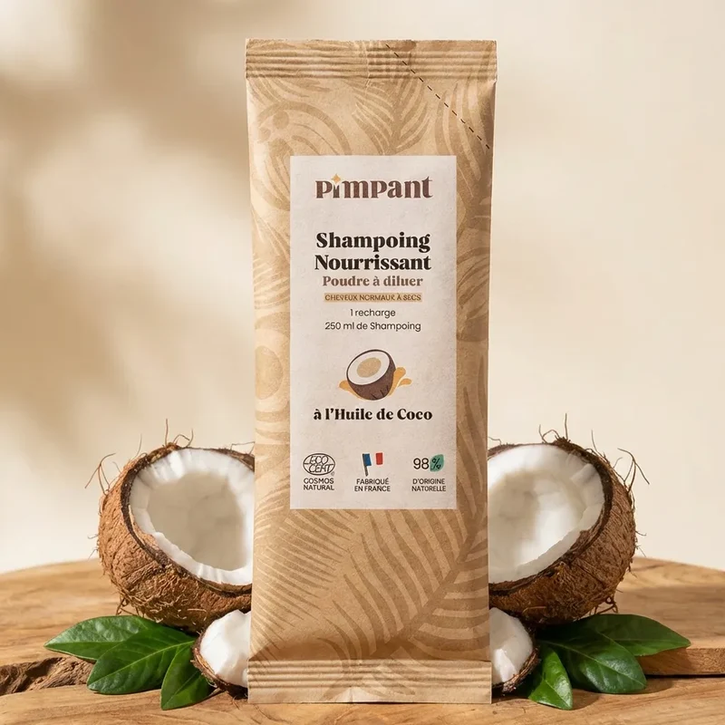 Shampoing en poudre à diluer (25g) - Nourrissant parfum Coco - Pimpant