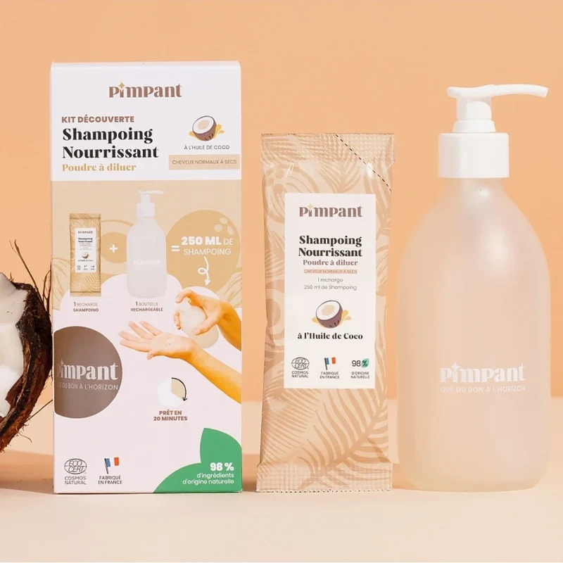 Kit découverte shampoing nourrissant Pimpant - Recharge et bouteille