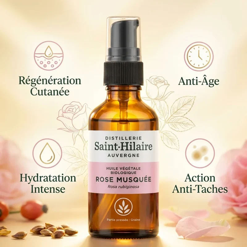 Huile Végétale de Rose musquée Bio - Saint-Hilaire - 50 ml