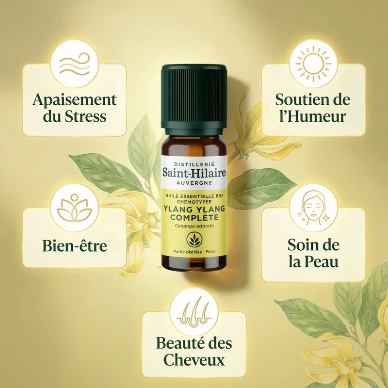 Huile Essentielle de Ylang Ylang complète Bio - Saint Hilaire - Flacon 10 ml
