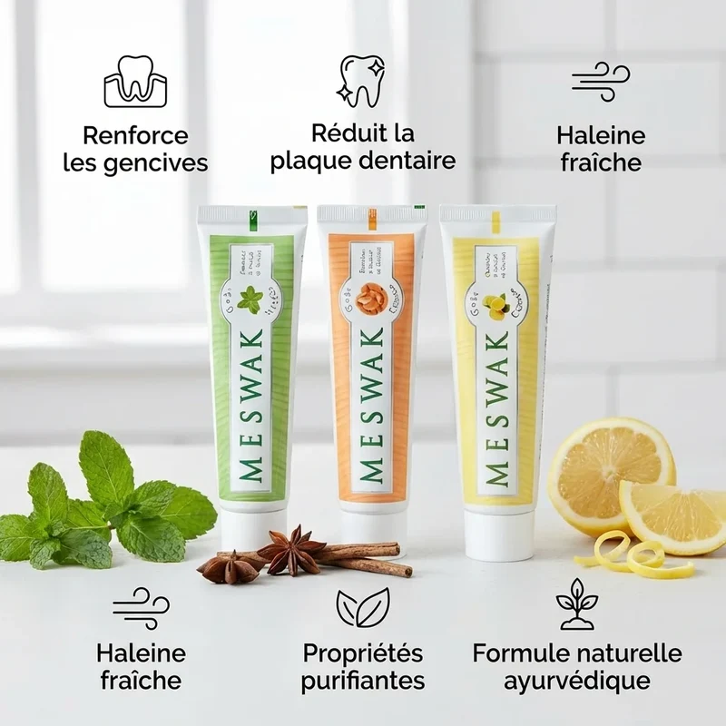 Dentifrice Meswak Ayurvédique - 3 goût au choix - Kerala Nature