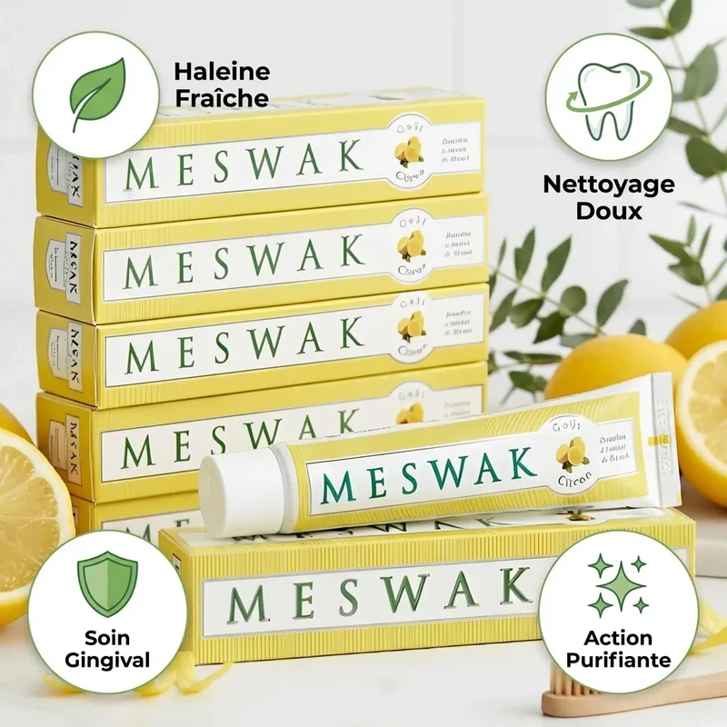 Dentifrice Meswak ayurvédique goût citron - 100g - Kerala Nature