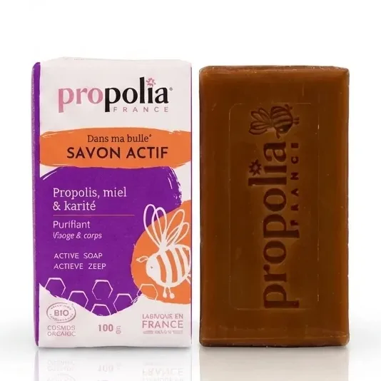 Savon Propolis, Miel & Karité (visage & corps) - 100g - Propolia