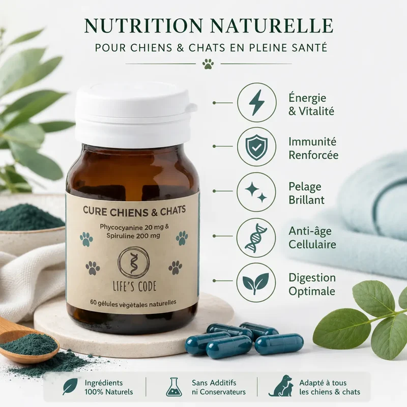 Phycocyanine & Spiruline Chien & Chat - 60 gélules – Life's Code