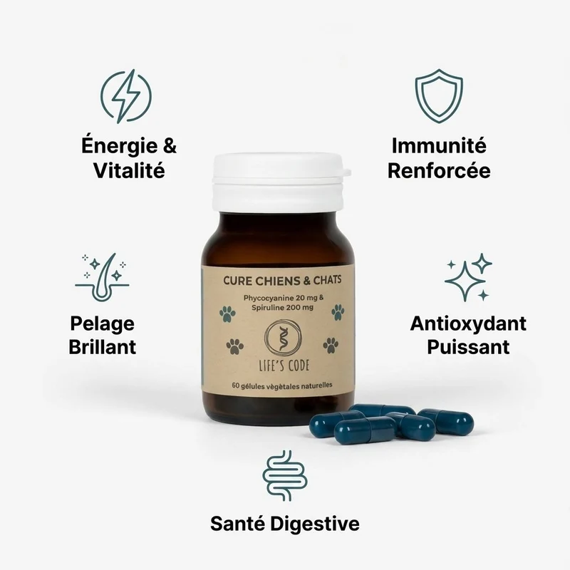 Phycocyanine & Spiruline Chien & Chat - 60 gélules – Life's Code
