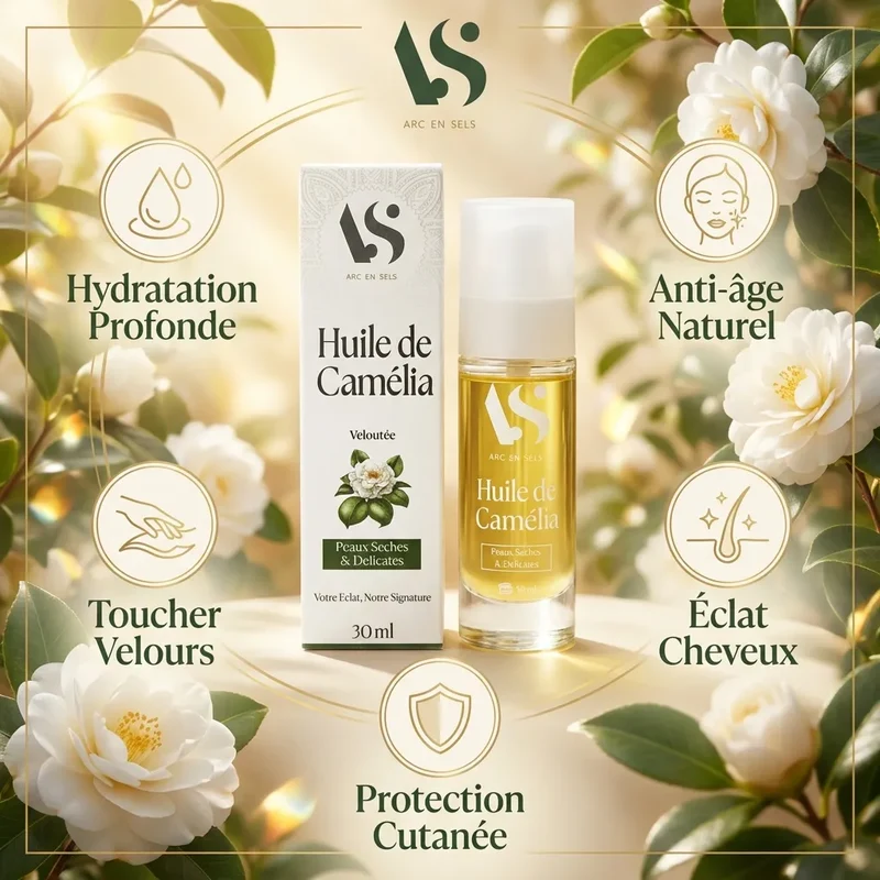 Huile de Camélia Bio - 30 ml - Arc en Sels