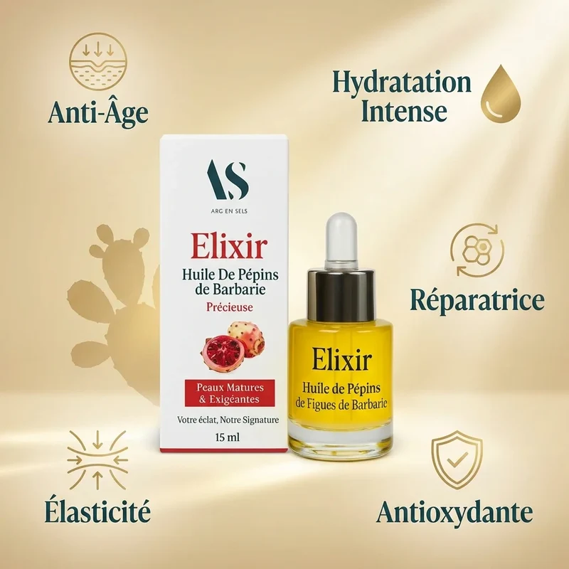 Elixir Huile de Pépins de Figues de Barbarie Véritable Bio - 15 ml - Arc en Sels