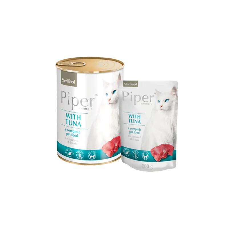 Nourriture nutritionnelle pour Chats stérilisés 100g/400g PIPER CAT