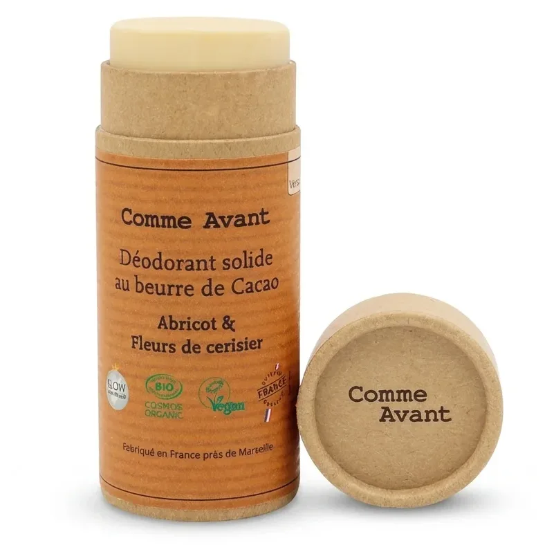 Déodorant Solide au Beurre de Cacao - Abricot & Fleurs de Cerisier - 60 g - Comme Avant