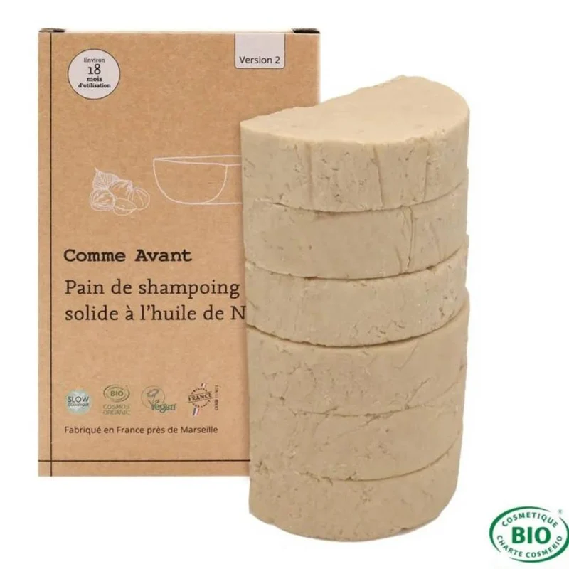 Shampoing solide bio Cheveux normaux à l'huile de noisette - 420 g - Comme Avant