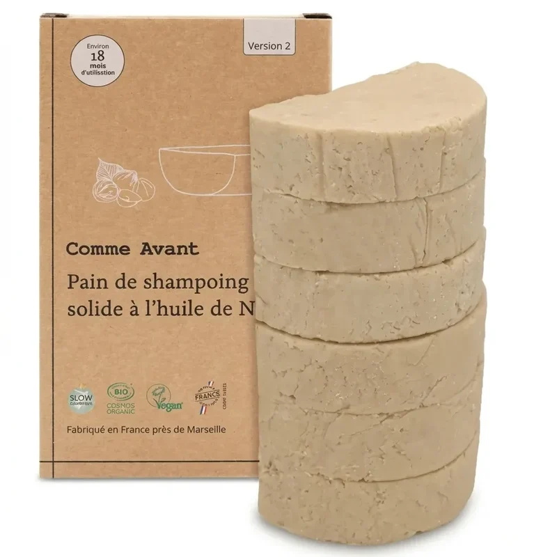 Shampoing solide bio Cheveux normaux à l'huile de noisette - 420 g - Comme Avant