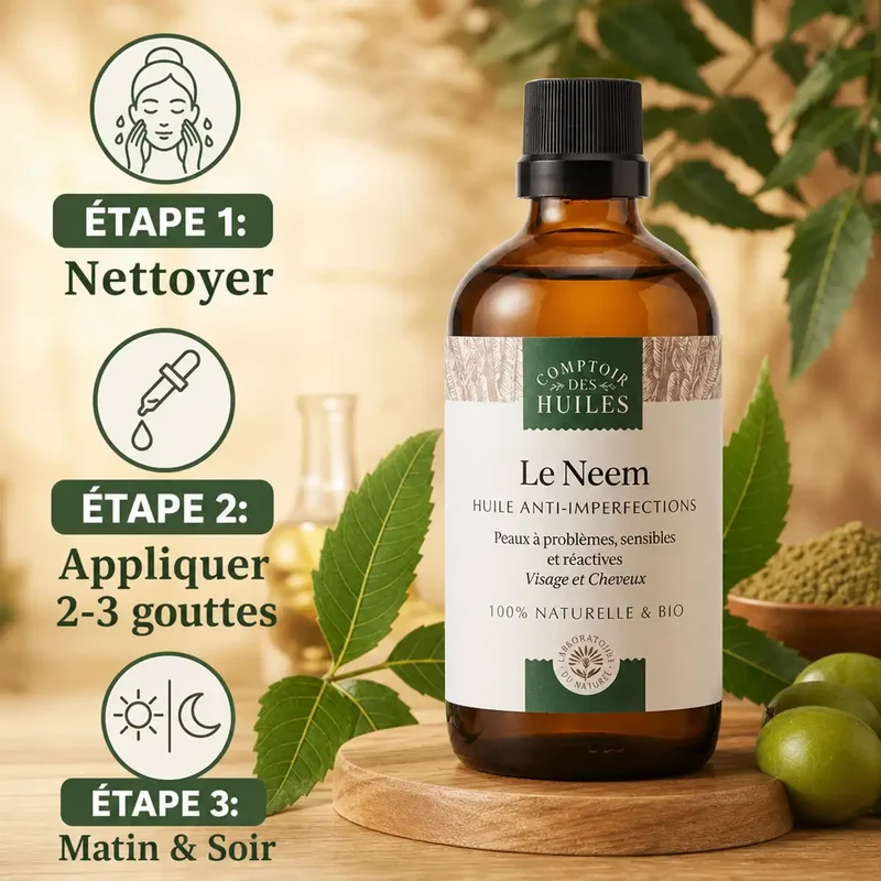 Huile de Neem Bio 100ml - anti-Imperfections - Comptoir des Huiles