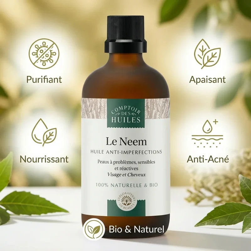 Huile de Neem Bio 100ml - anti-Imperfections - Comptoir des Huiles