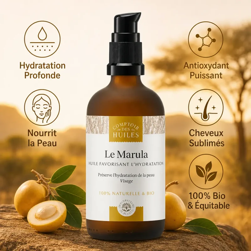 Huile de Marula Bio - Flacon pompe 100 ml - Comptoir des Huiles