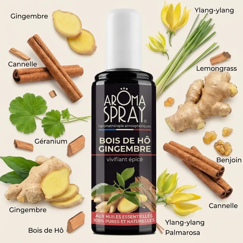 Aromaspray Bois de Hô & Gingembre - Spray d’atmosphère 100 ml