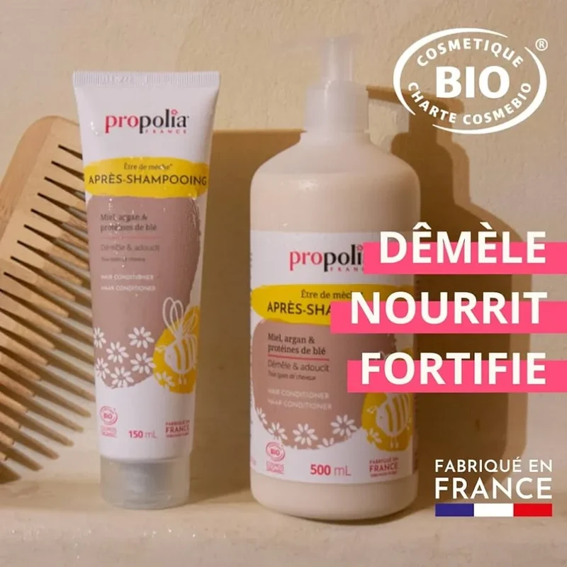 Après-shampoing bio Miel, Argan & Protéines de Blé - 150ml - Propolia
