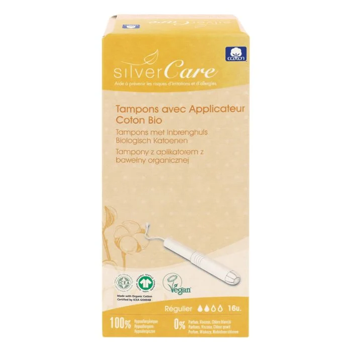 Tampons en Coton Bio avec Applicateur – Silvercare (x16)