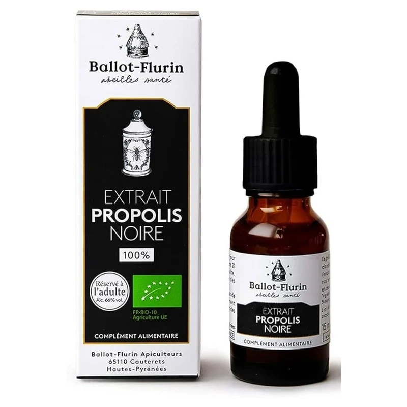 Extrait de Propolis Noire Française 100% Bio - 15 ml - Ballot-Flurin
