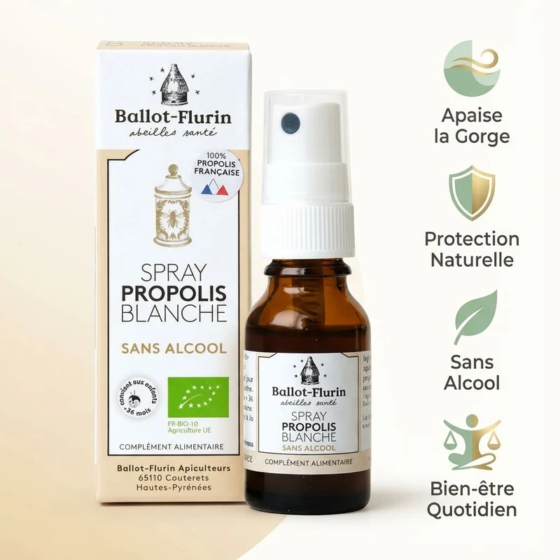 Spray de Propolis Bio Sans Alcool - 15 ml - Ballot-Flurin
