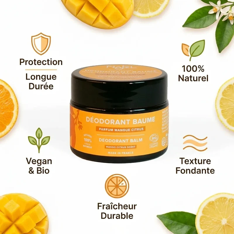 Déodorant Solide Baume bio & vegan - Mangue Citrus - Najel