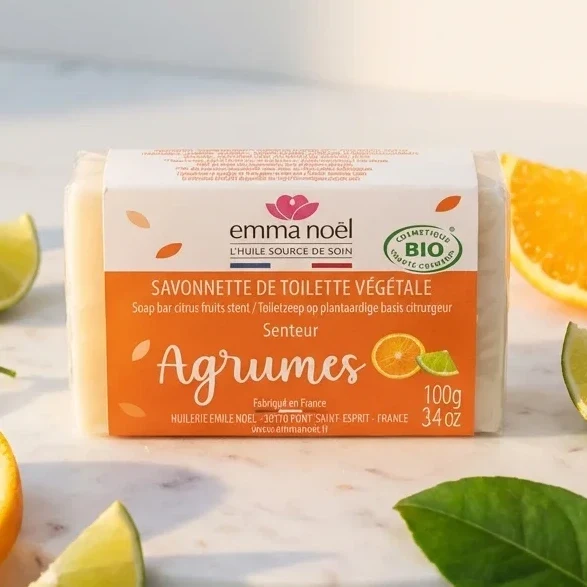 Savonnette Agrumes Bio – 100g – Emma Noël
