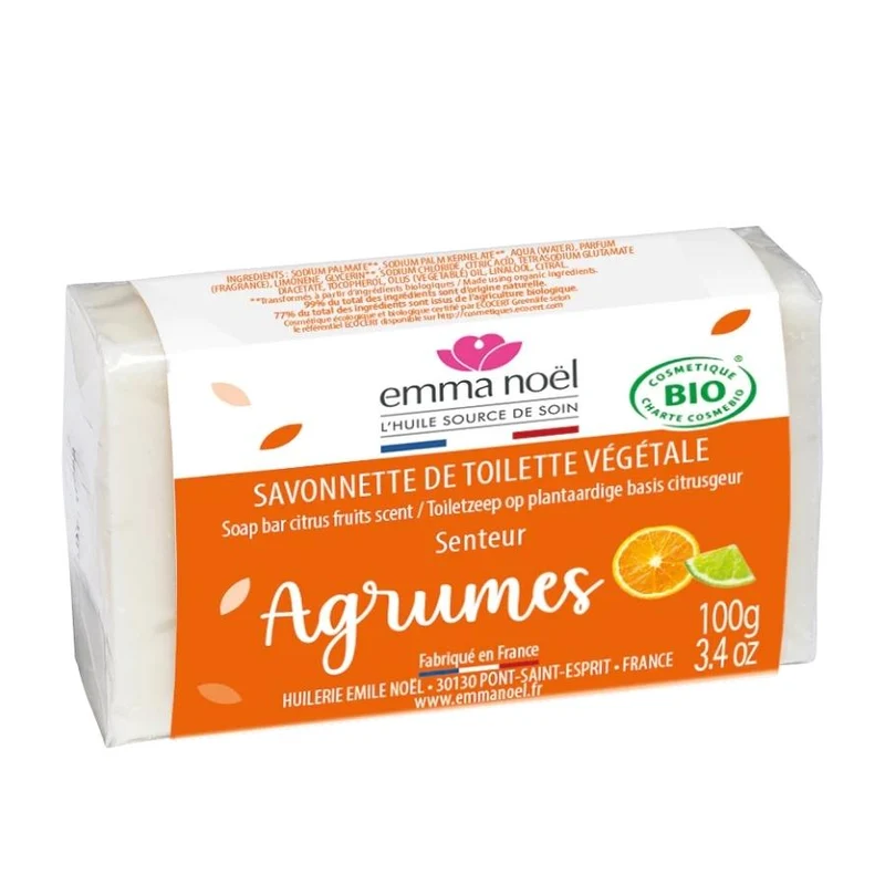 Savonnette Agrumes Bio – 100g – Emma Noël