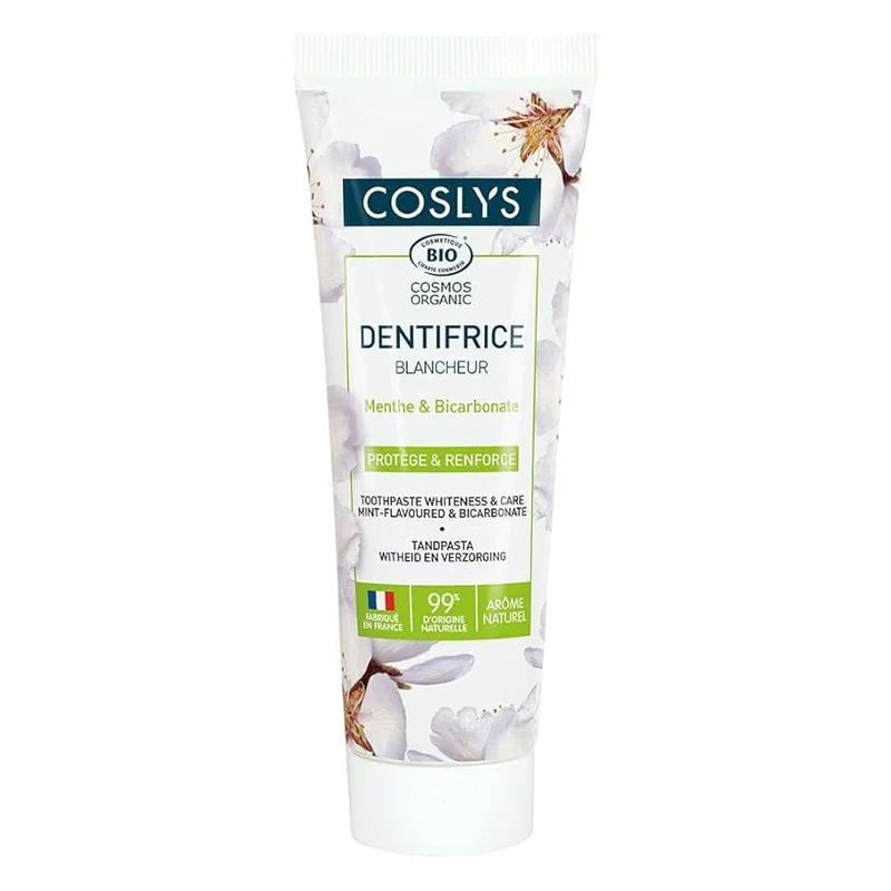 Dentifrice blancheur Menthe & Bicarbonate Bio - 75 ml - Coslys