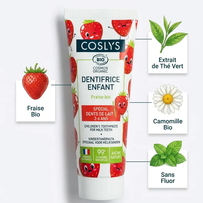 Dentifrice enfant - Fraise - 50 ml - Coslys