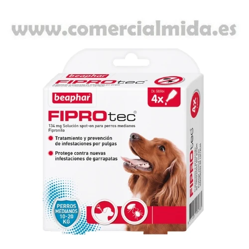 FIPROTEC Dog M, pipettes antiparasitaires au Fipronil pour Chiens Moyens (10 à 20 kg)