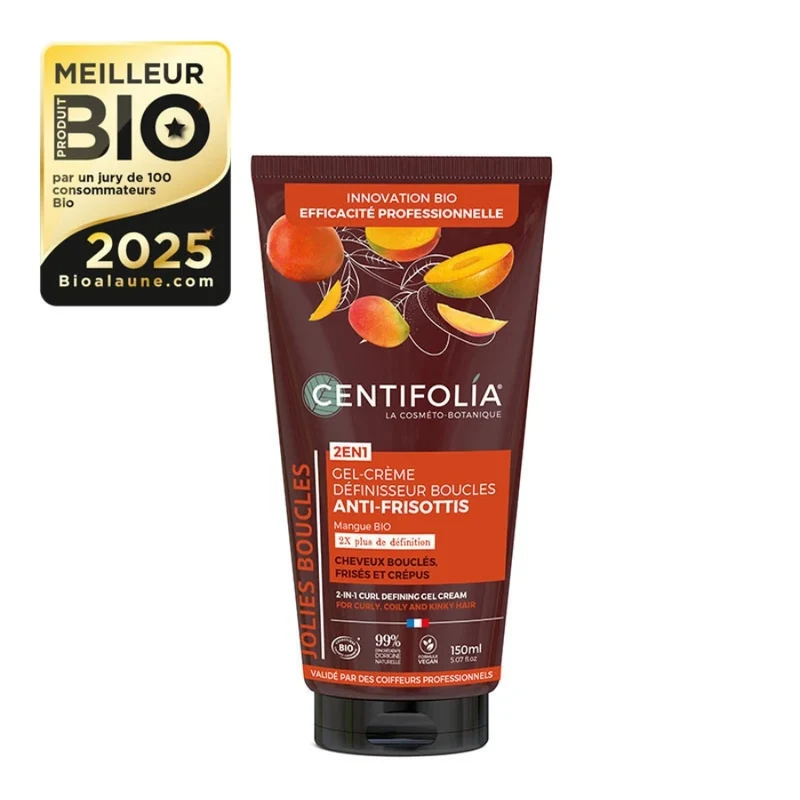 Gel-crème définisseur de Boucles Anti-frisottis Bio - 150 ml - Centifolia