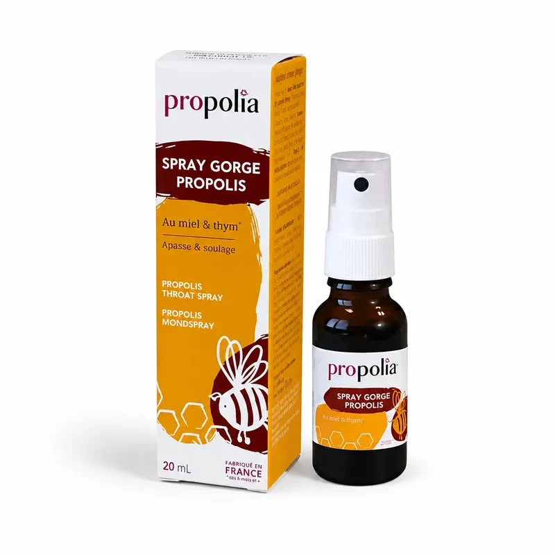 Spray gorge propolis, miel et thym Bio - 20 ml - Propolia