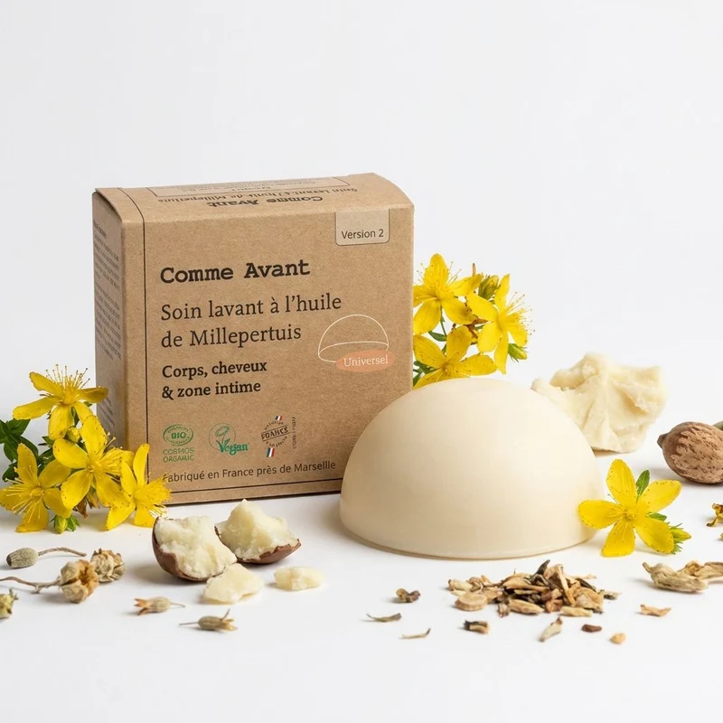 Soin lavant intime à l'huile de Millepertuis - 50 g - Comme Avant