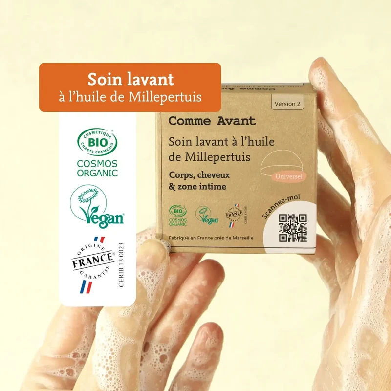 Soin lavant intime à l'huile de Millepertuis - 50 g - Comme Avant