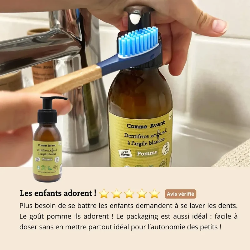 Dentifrice enfant à l'argile blanche - Goût Pomme - 90 ml - Comme Avant