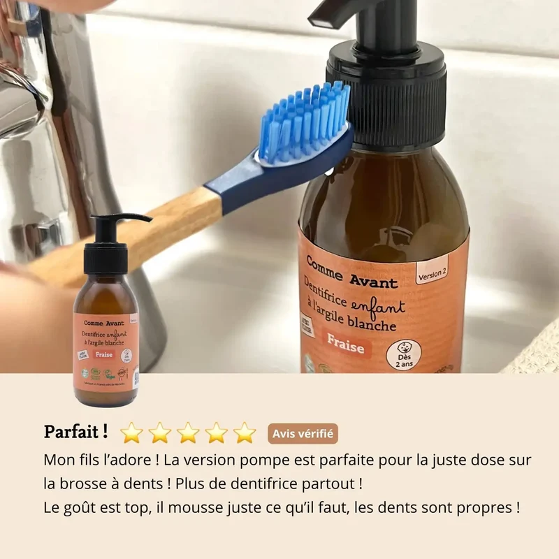 Dentifrice enfant à l'argile blanche - Goût Fraise - 90 ml - Comme Avant