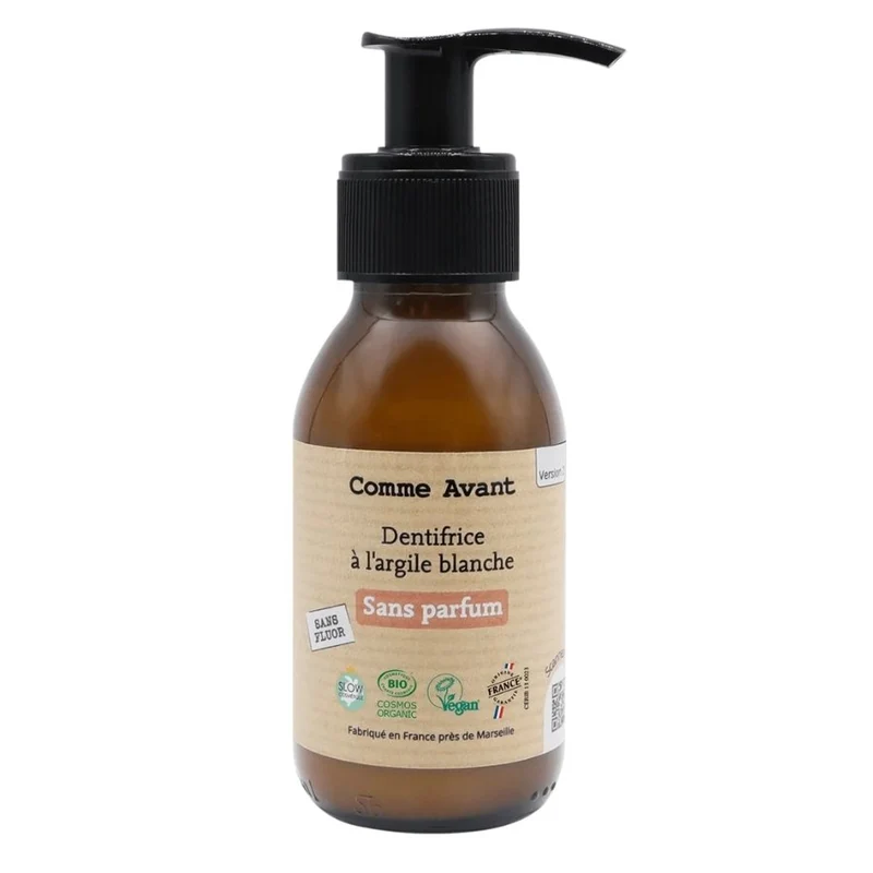 Dentifrice à l'argile blanche - Sans parfum & sans fluor - 90 ml - Comme Avant