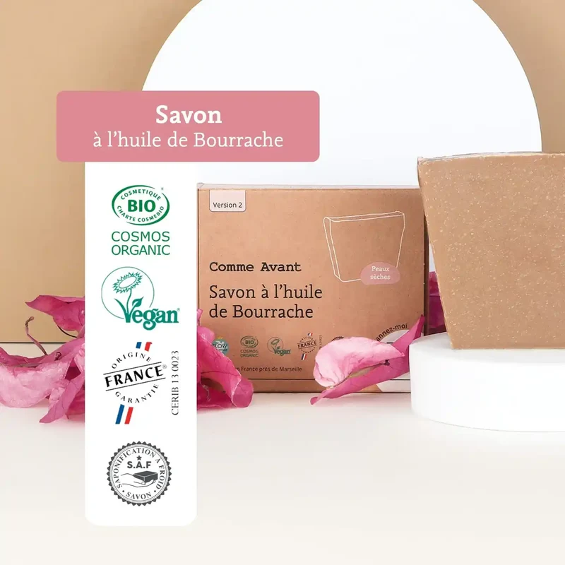 Savon pour Peaux Sèches à l’huile de Bourrache - 100 g - Comme Avant