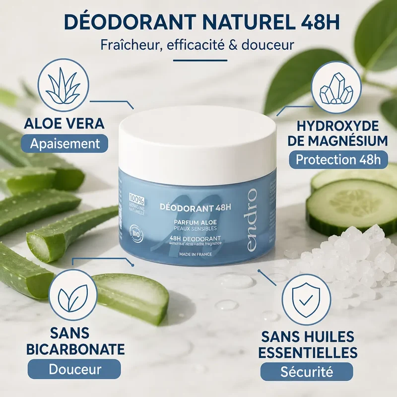Déodorant Solide Aloe Vera - Peaux Sensibles - Endro