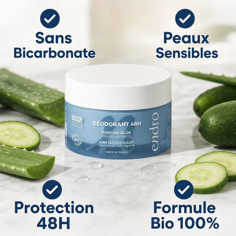 Déodorant Solide Aloe Vera - Peaux Sensibles - Endro