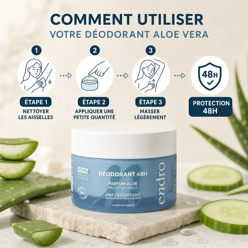 Déodorant Solide Aloe Vera - Peaux Sensibles - Endro