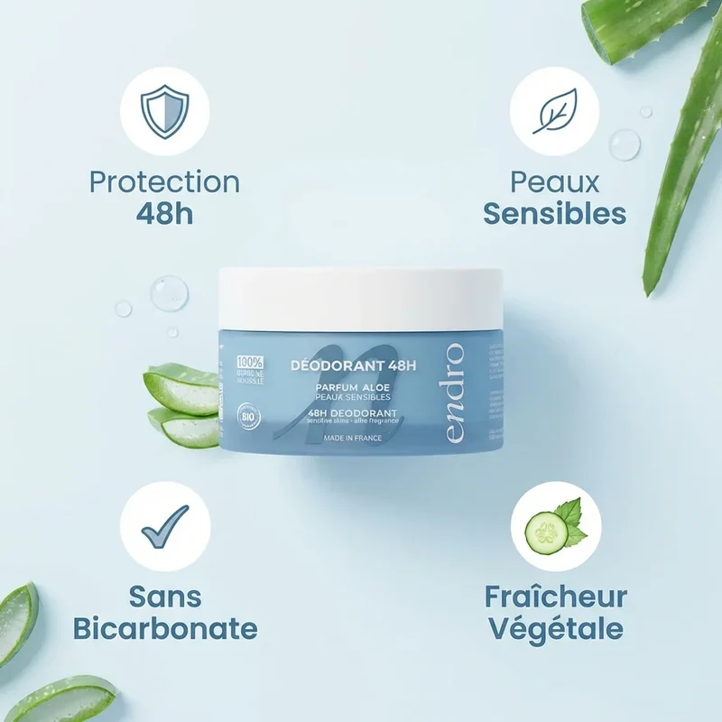 Déodorant Solide Aloe Vera - Peaux Sensibles - Endro
