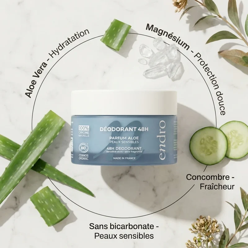 Déodorant Solide Aloe Vera - Peaux Sensibles - Endro