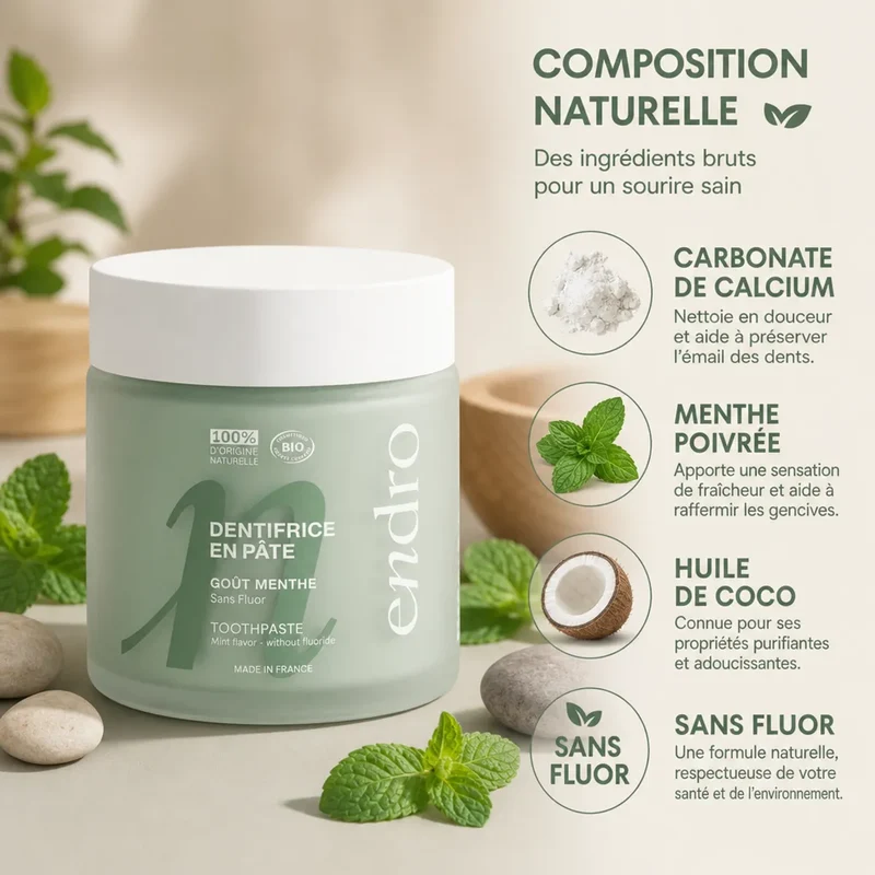 Dentifrice en pâte goût Menthe - 100 ml - Endro