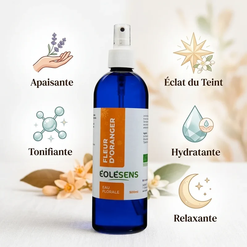 Eau Florale Fleur d'Oranger Bio sans Alcool - 500 ml – Eolesens