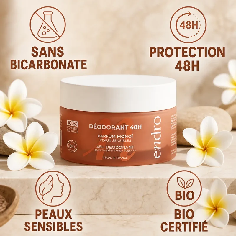 Déodorant Solide Monoï - Peaux Sensibles - Endro